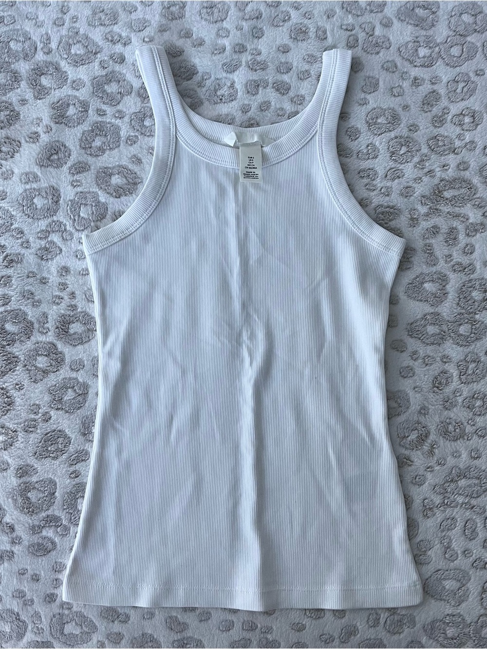 H&M White Ribbed Tank Top